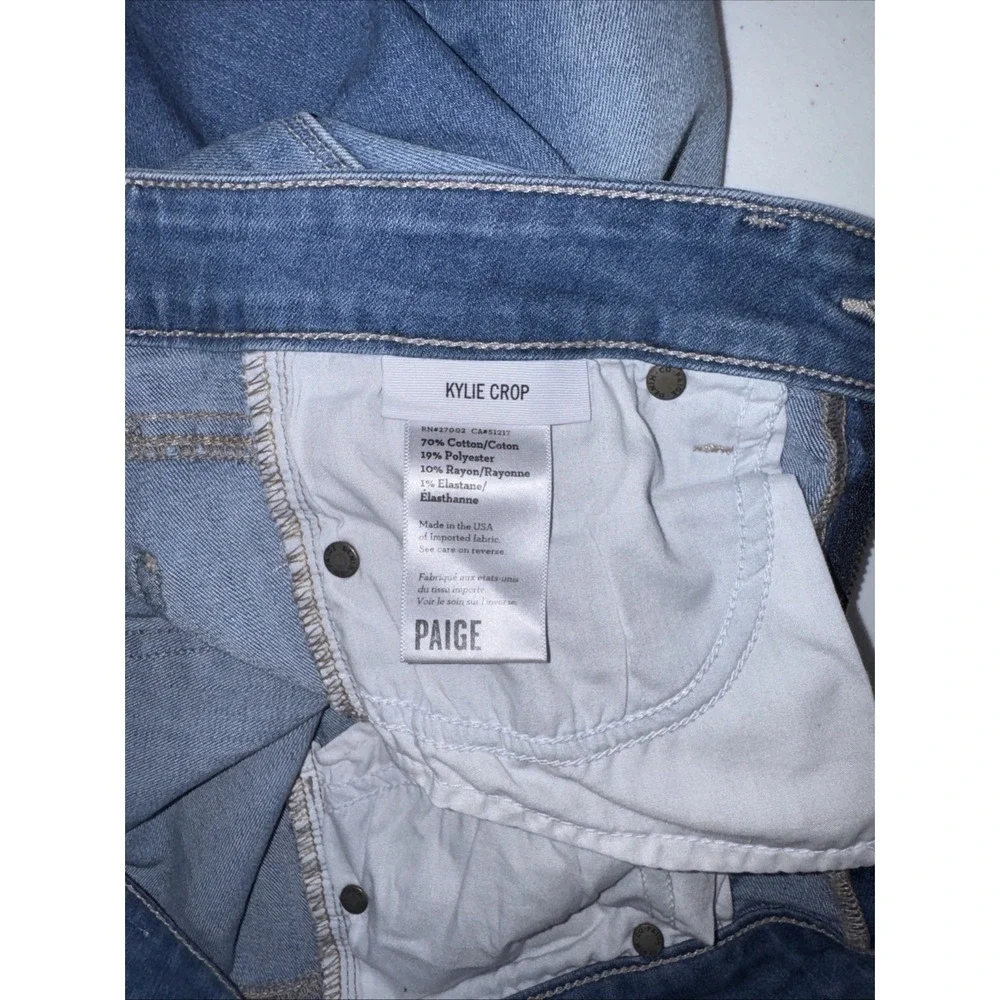 PAIGE Kylie Crop Jeans Womens 27 Blue Stretch Denim Made In USA 🇺🇸 Cropped